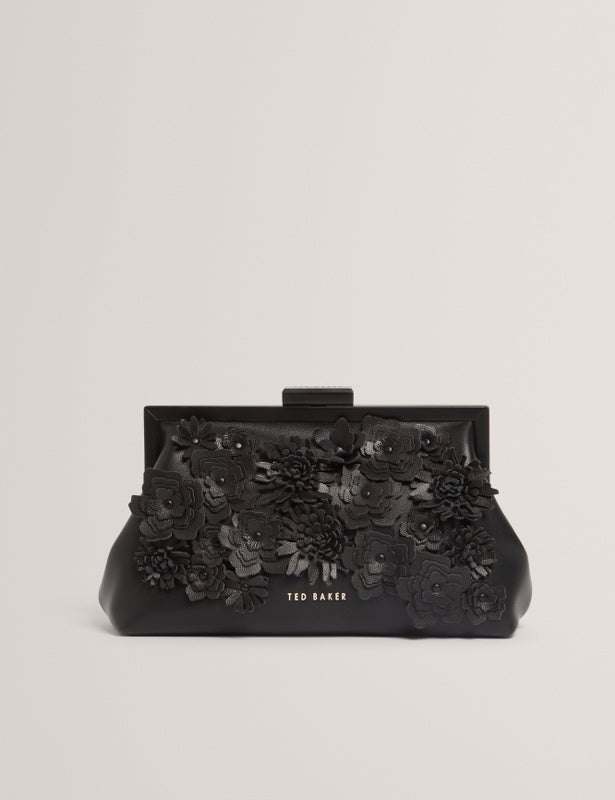 Fiorell Flower 3D Clutch | Black