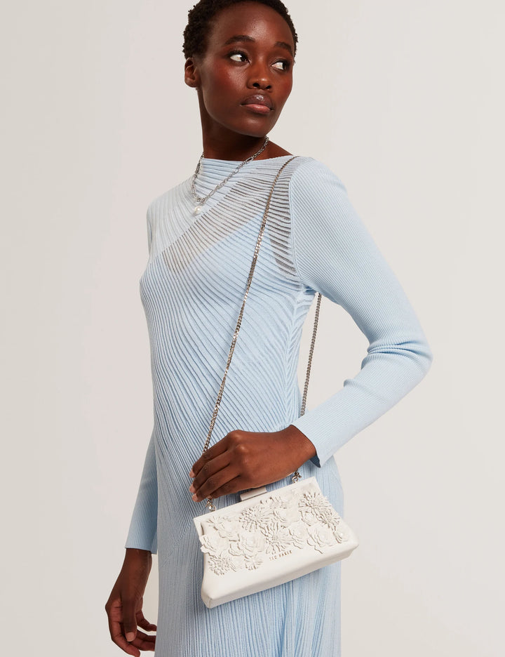Fiorell Flower 3D Clutch | White
