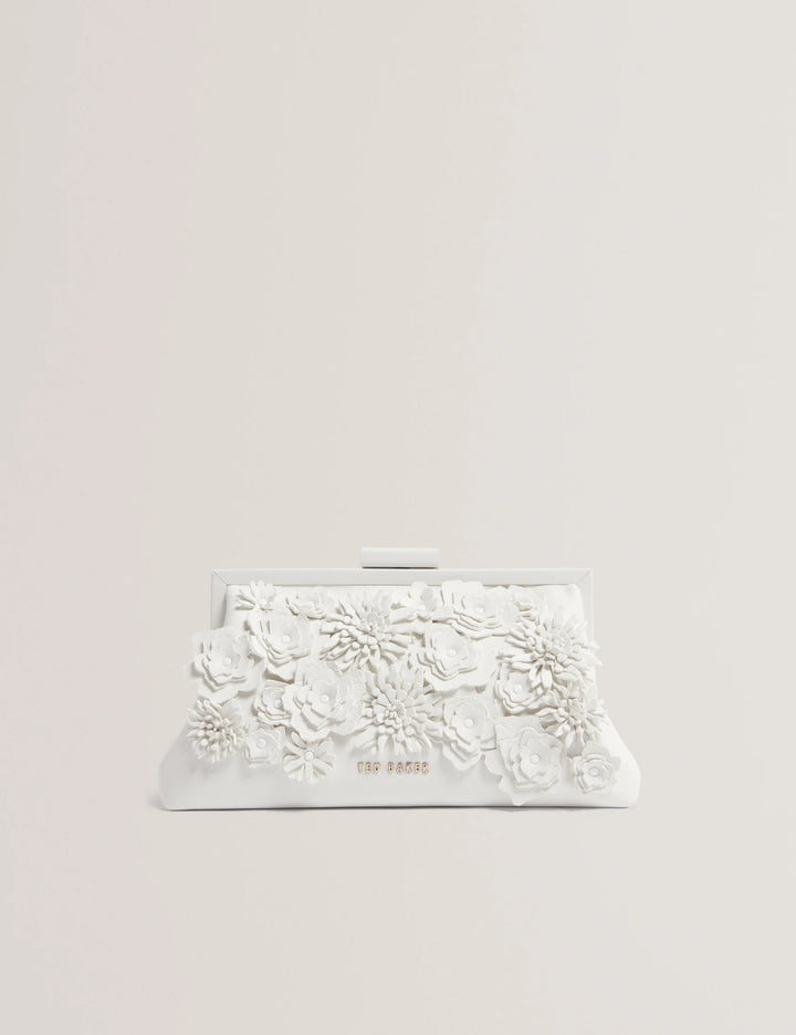 Fiorell Flower 3D Clutch | White