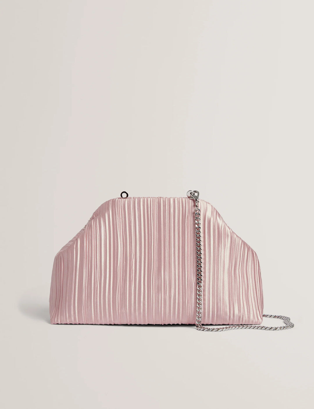 Plisset Soft Satin Pleated Clutch Bag | Pink