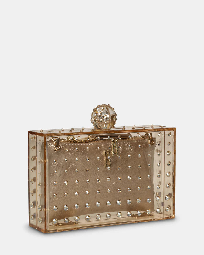 BTeaser Gold Miniaudiere|Hard Clutch Bag